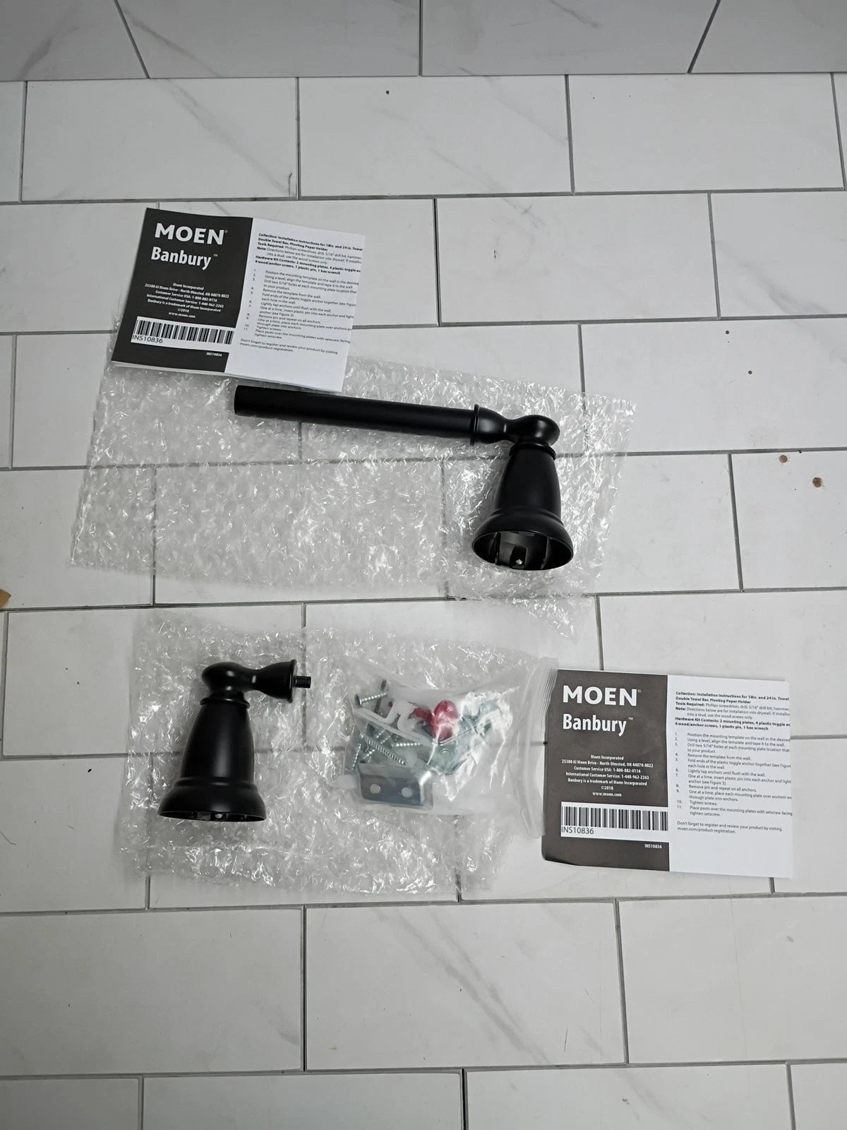 MOEN Y2608BL Banbury Pivoting Double Post Toilet Paper Holder in Matte Black OB