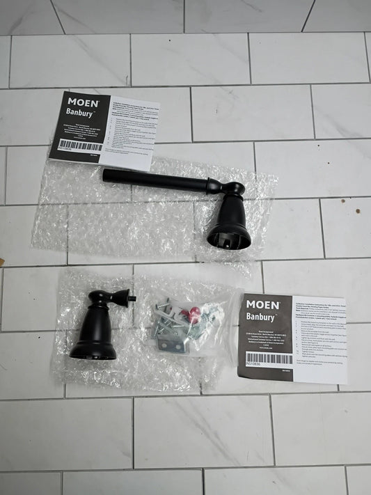 MOEN Y2608BL Banbury Pivoting Double Post Toilet Paper Holder in Matte Black OB