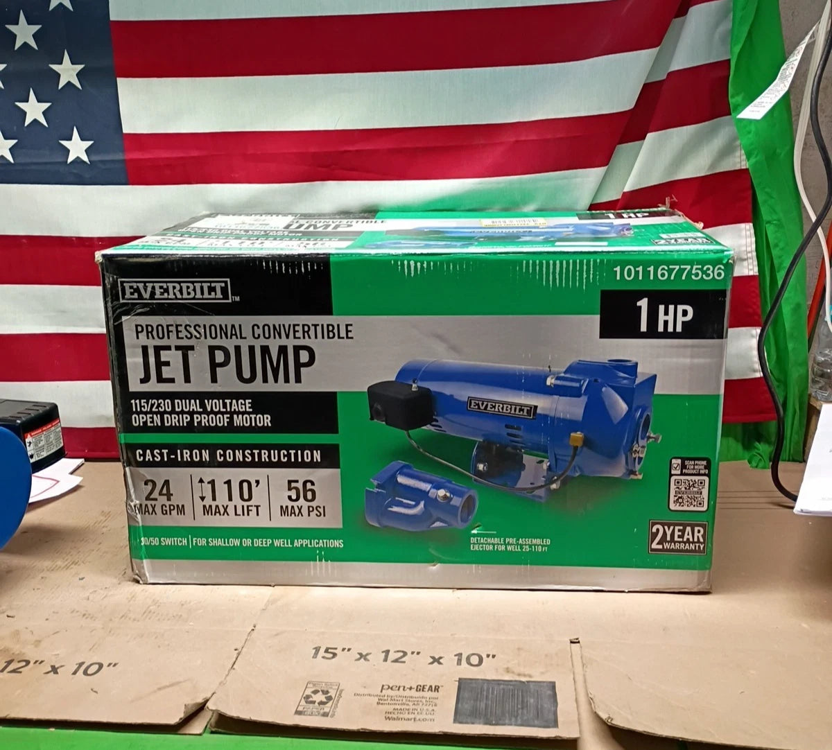 Everbilt 1 HP Professional Convertible Jet Pump NEW OPEN BOX