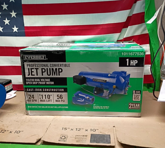 Everbilt 1 HP Professional Convertible Jet Pump NEW OPEN BOX