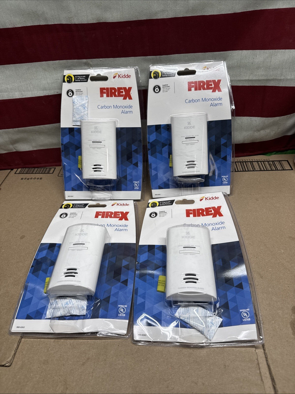 4-Pack Kidde 21027451 Plug In Carbon Monoxide Alarm with Battery Back-Up New