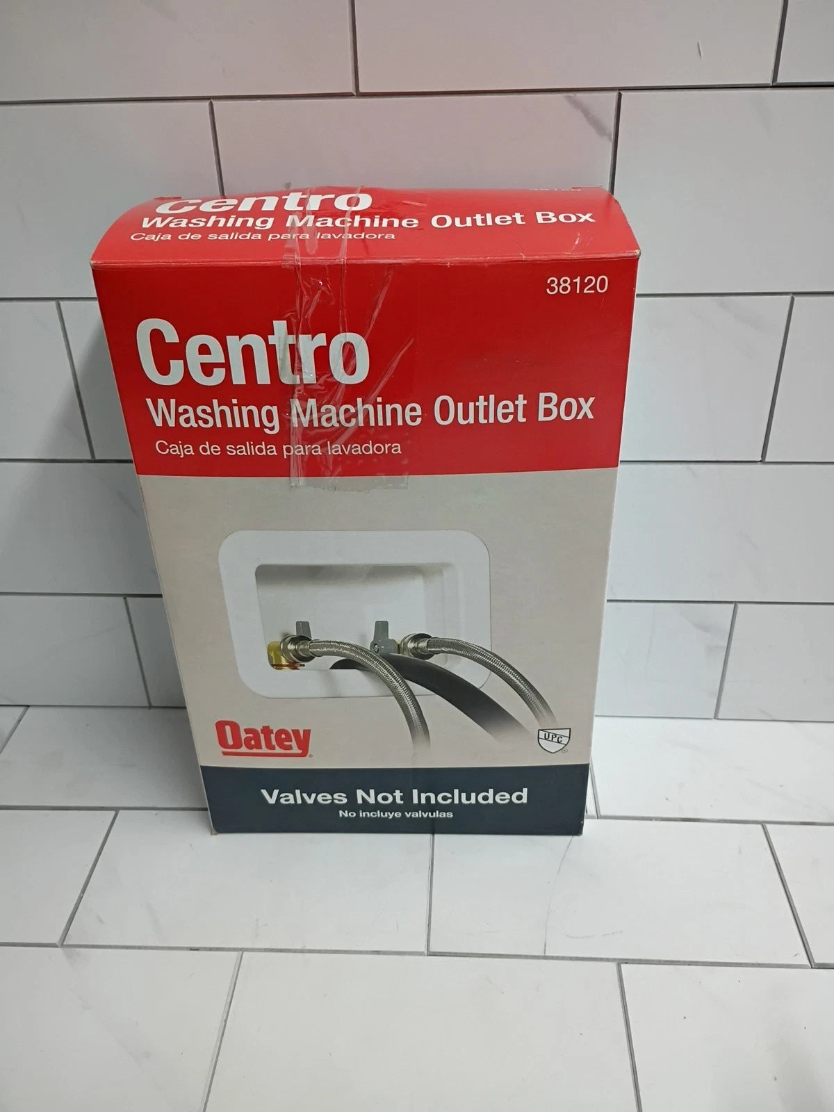 Oatey Centro 38120 Washing Machine Outlet Box White Built-In Installation OB