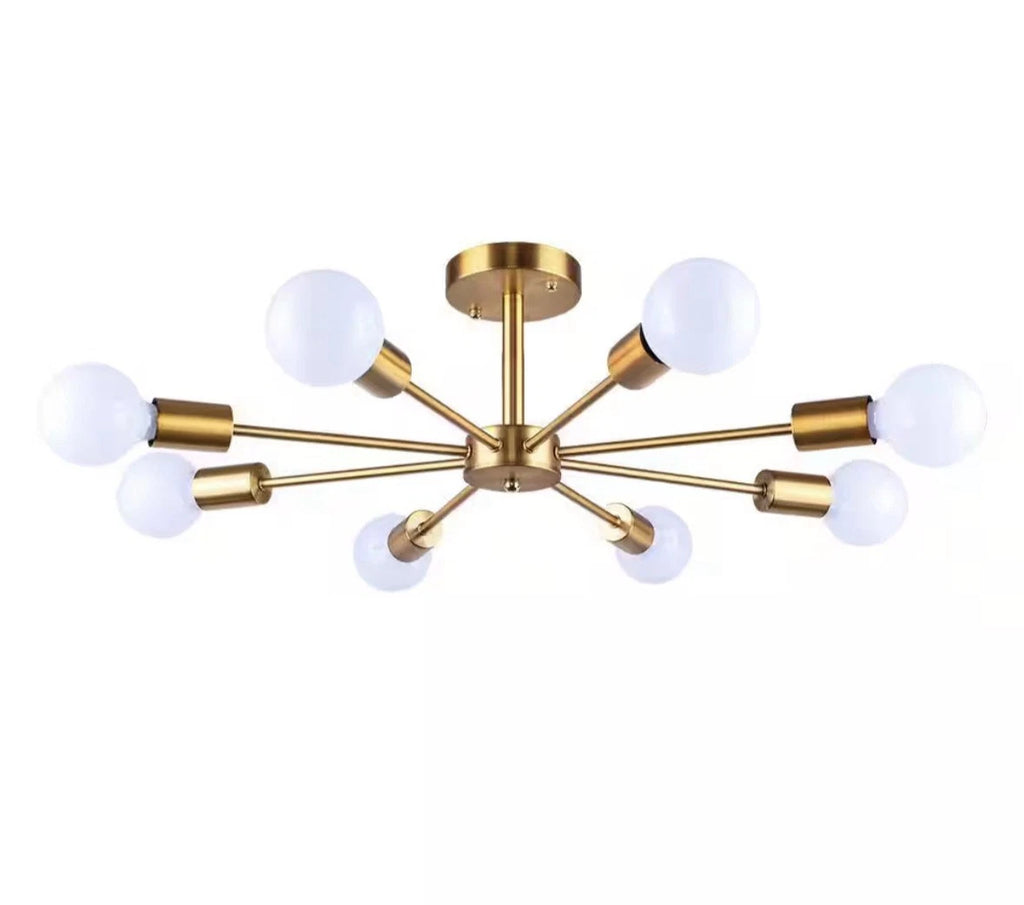 RRTYO Gallman 23.6 in. 8-Light Gold Mid-Century Pendant Ceiling Light Sputnik…