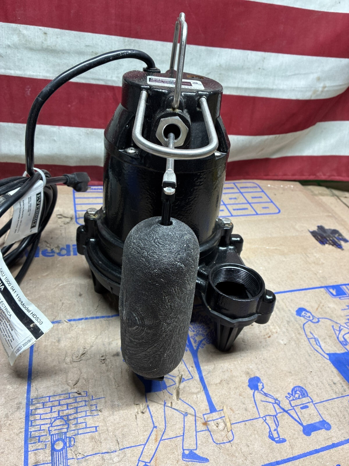 Everbilt HDS30 1/3 HP Cast Iron Submersible Sump Pump USED GOOD CONDITION