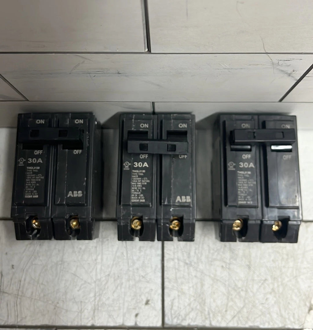 3 PK GE/ABB THQL2130A Circuit Breaker Double Pole 30A 240V