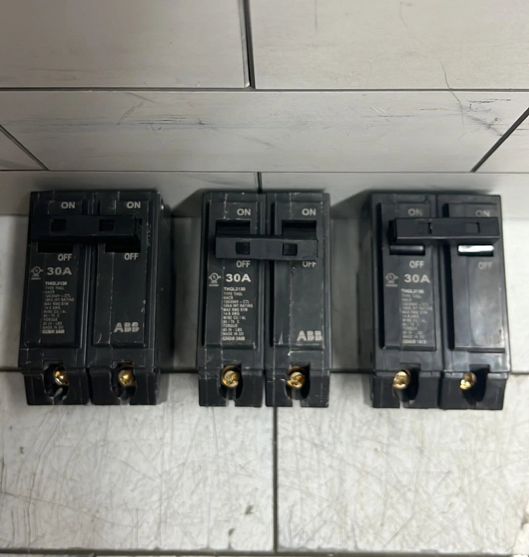 3 PK GE/ABB THQL2130A Circuit Breaker Double Pole 30A 240V