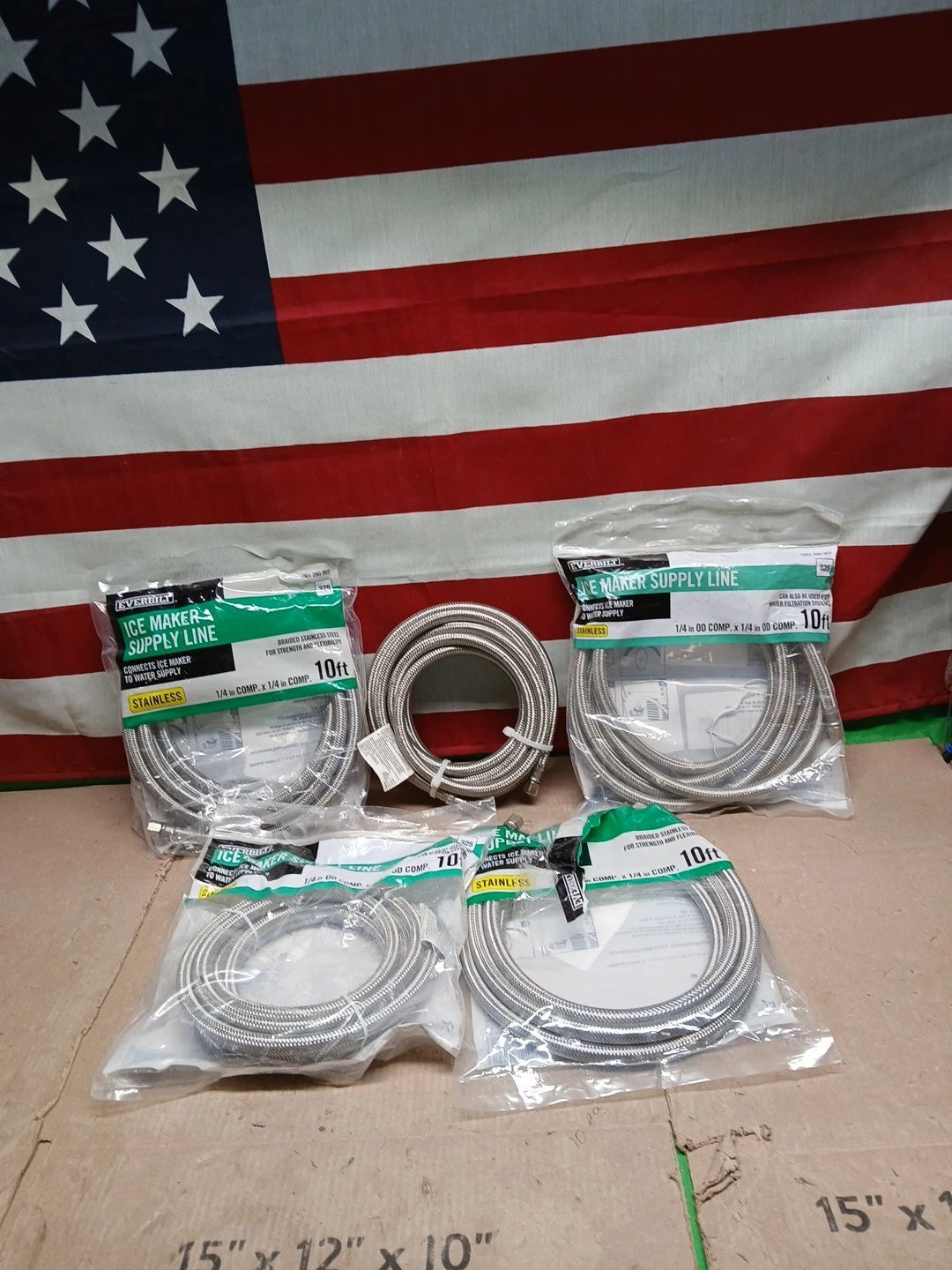 Everbilt Ice Maker Water Supply Line Hose - 10' Stainless Steel-Braided Length