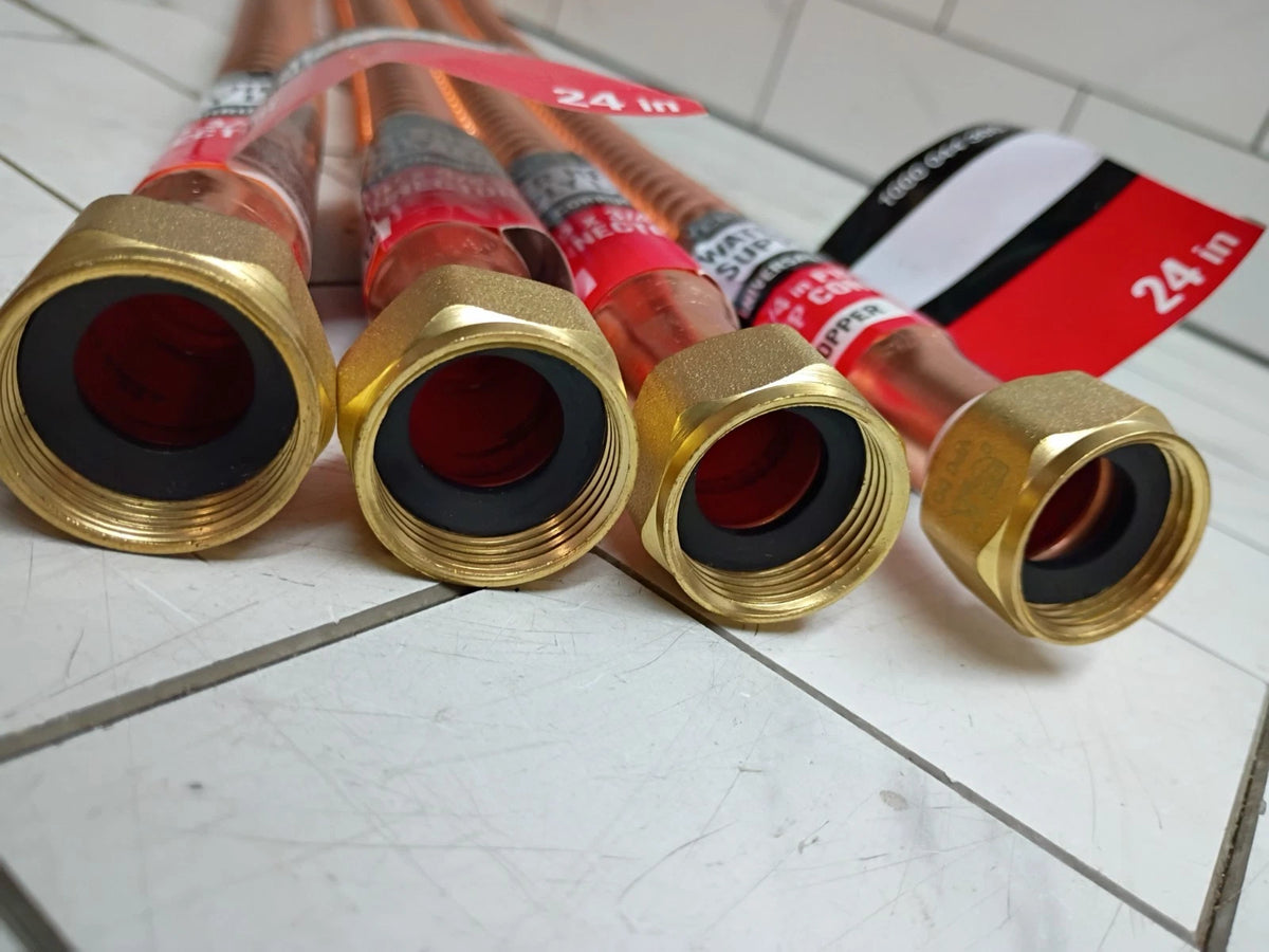 4PACK EVERBILT 3/4 in. FIP x 3/4 in. FIP x 24 in. Copper Water Heater Connectors