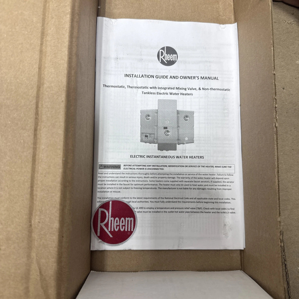 Rheem RTEH2408T 4.1 kW 208v Thermostatic Tankless Electric Water Heater OPEN BOX