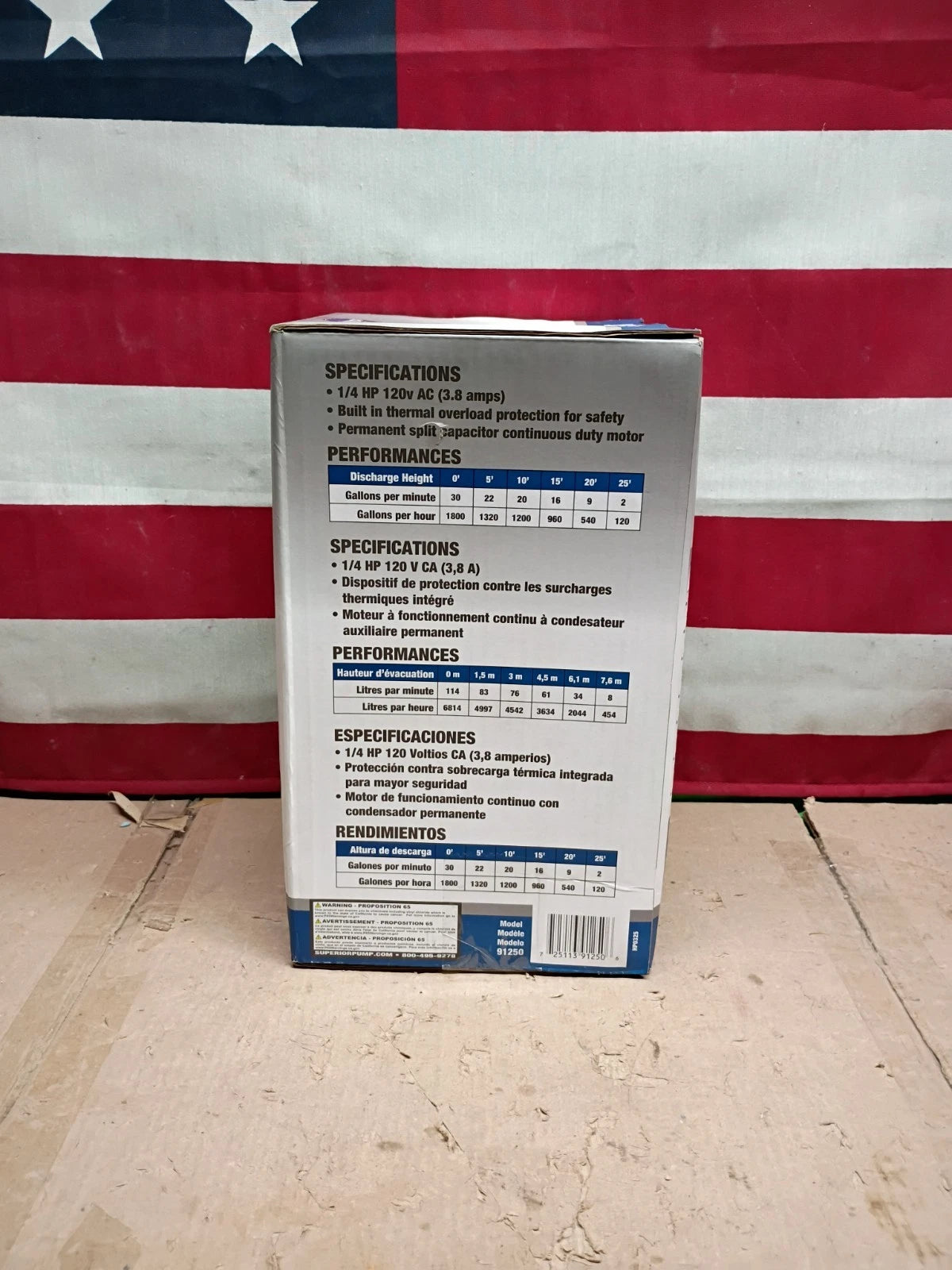 Barracuda 1/4 HP Thermoplastic Submersible Utility Pump 1800 GPH Max Flow Rate