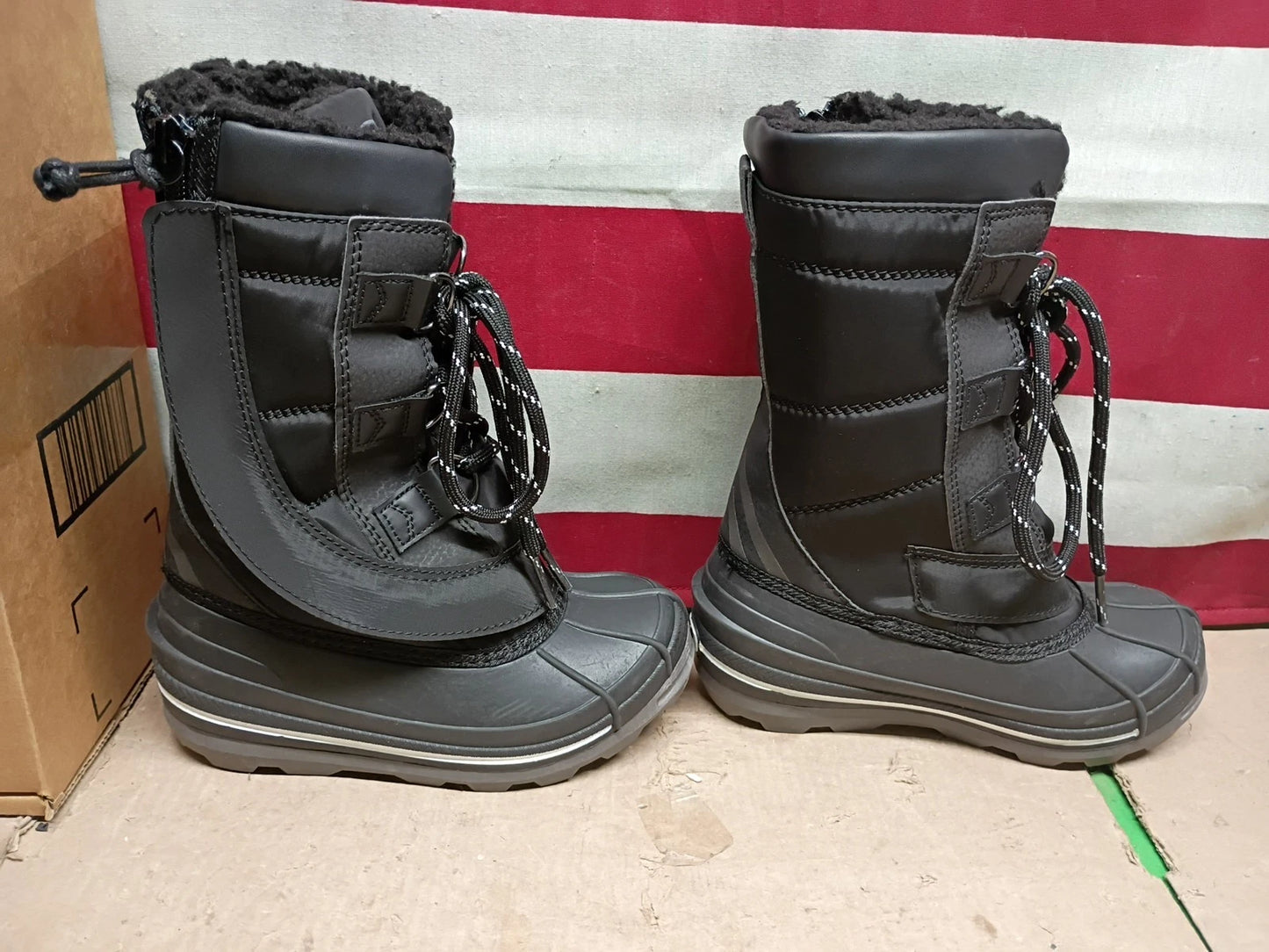 BILLY Ice Boys Black Waterproof Insulated Snow Boot Size 11M, New In Open Box,