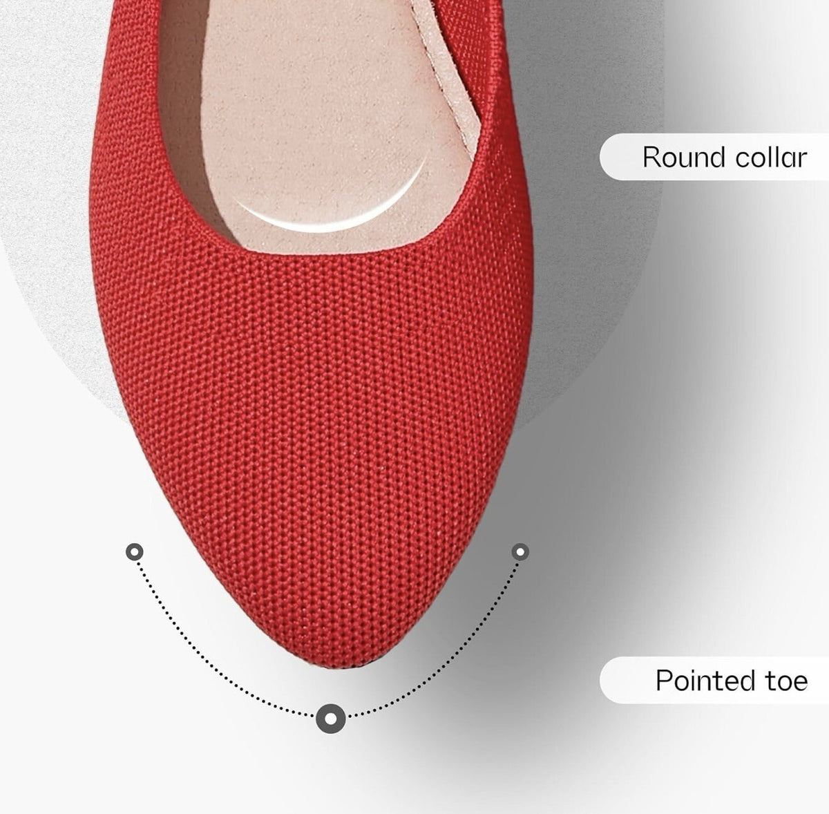 SHUPUA Women’s Size 9 Red Pointed Toe Flats Slip On Dress Ballet Comfort Shoes