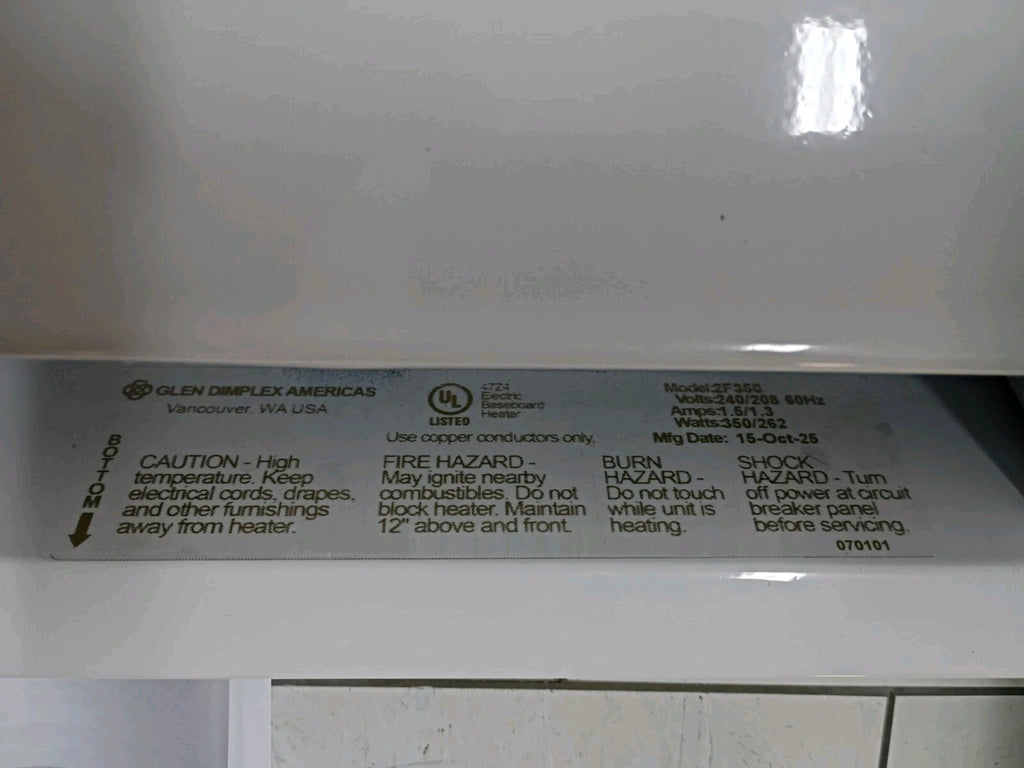 Cadet 2F350W 24 in. 350-Watt 240/208-Volt Electric Baseboard Heater Open Box