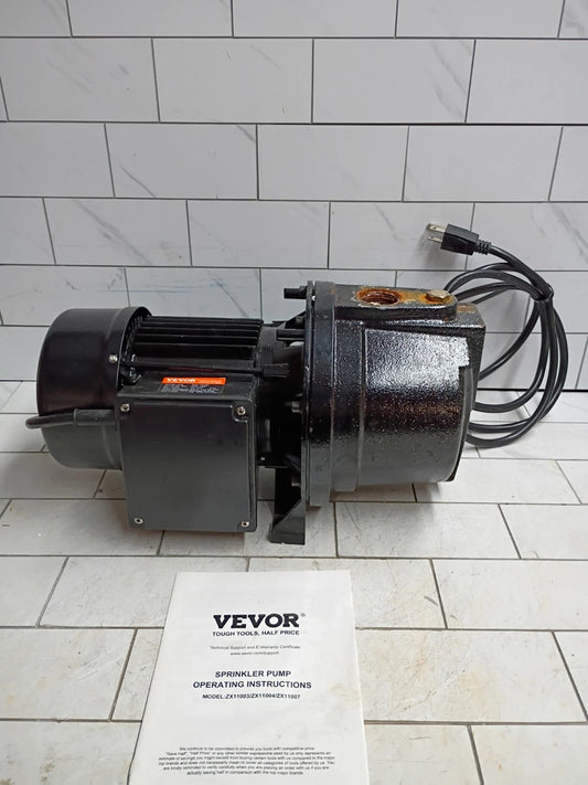 VEVOR ZX11007 1 HP Sprinkler Pump 16.6 GPM Max Flow 131' Max, Parts Only