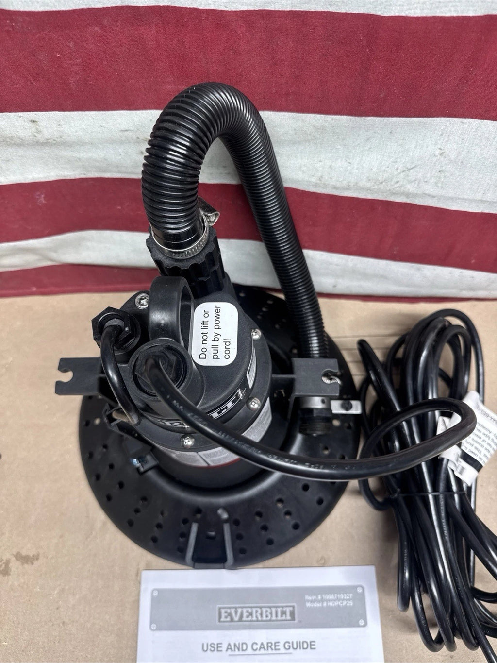 Everbilt 1/4 hp Submersible Pool Cover Pump Open Box