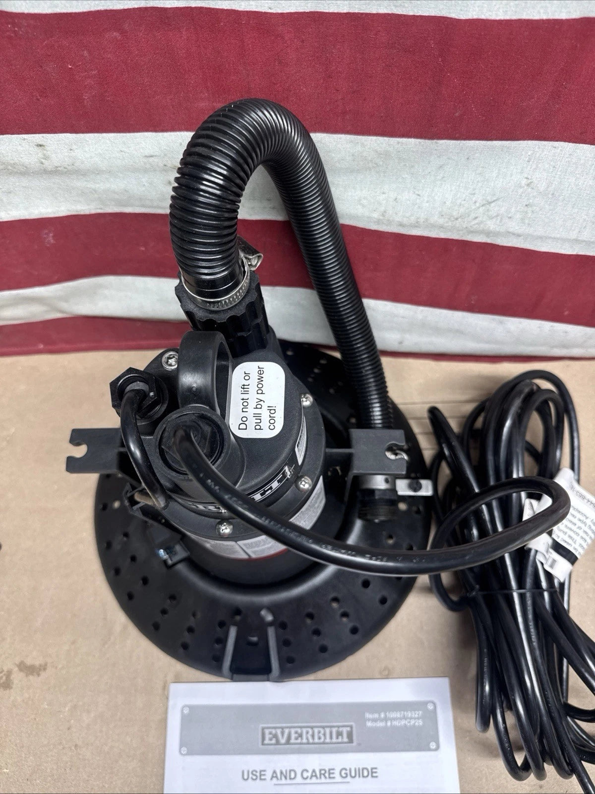 Everbilt 1/4 hp Submersible Pool Cover Pump Open Box