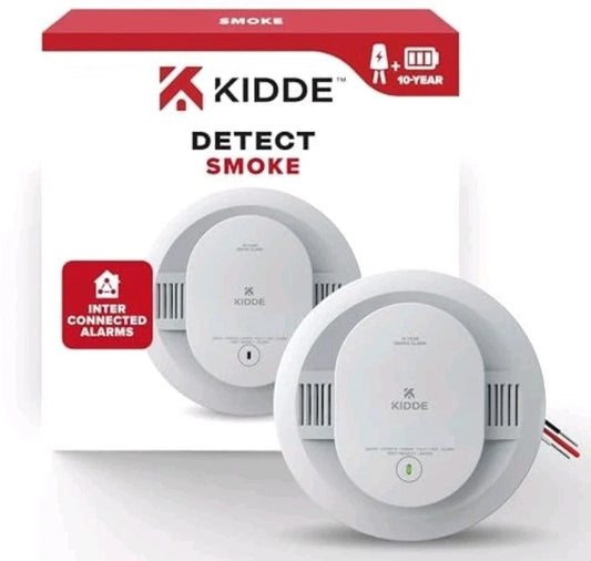 Kidde 20SA10 Hardwired Smoke Detector, 10-Year Battery, Interconnectable.