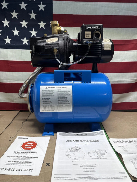 Everbilt 1/2HP Jet Pump/Tank Combo Cast iron with 6 Gallon Tank New OB