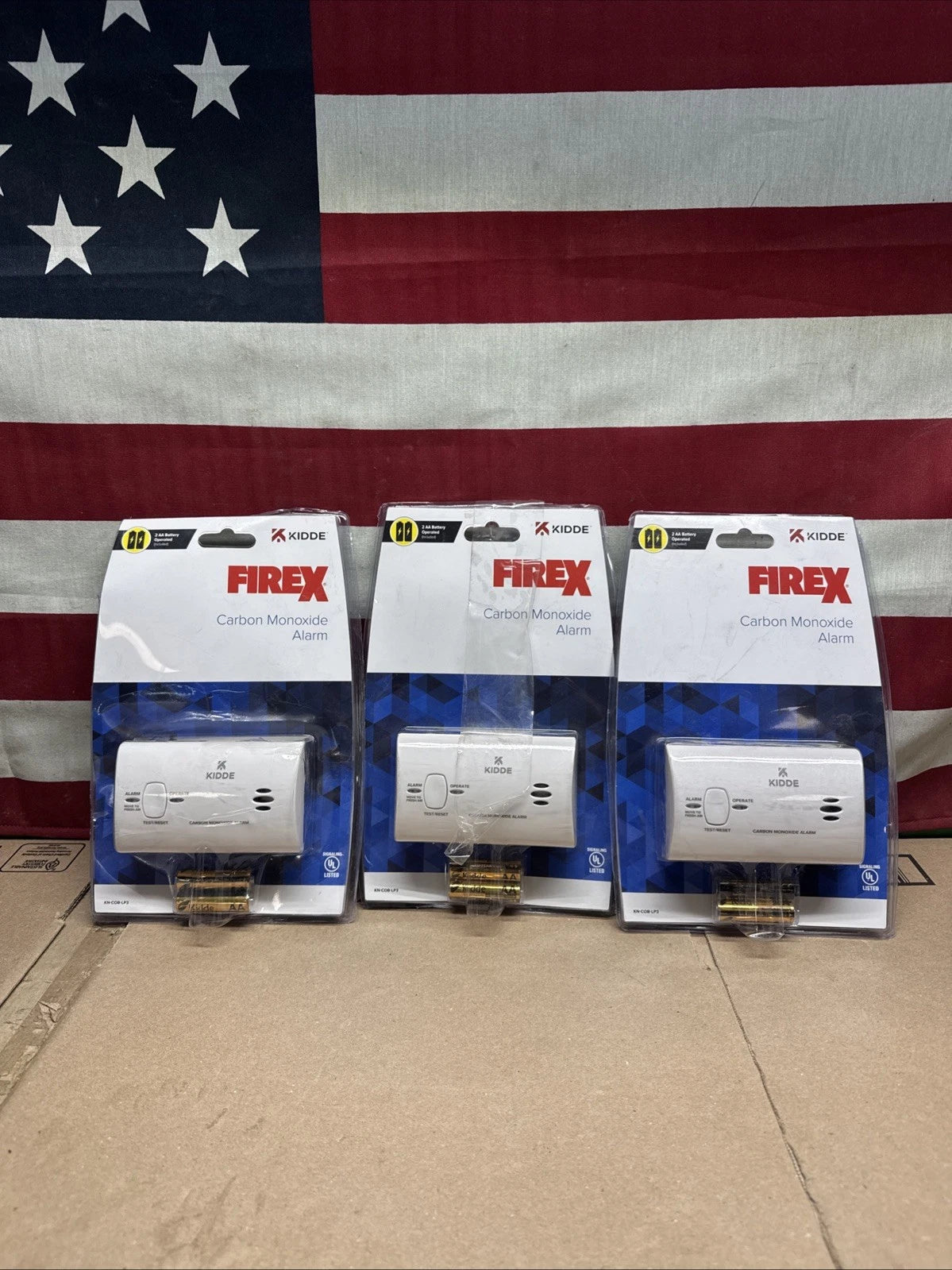 3 Pack Kidde KN-COB-LP3 Battery Powered Carbon Monoxide Alarm - NEW UNOPENED