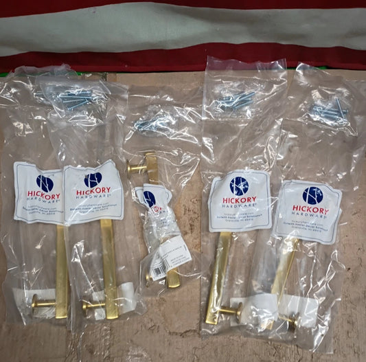 5pk Hickory H077882BGB Woodward 5-1/16" Brushed Brass Cabinet Pull Open Box