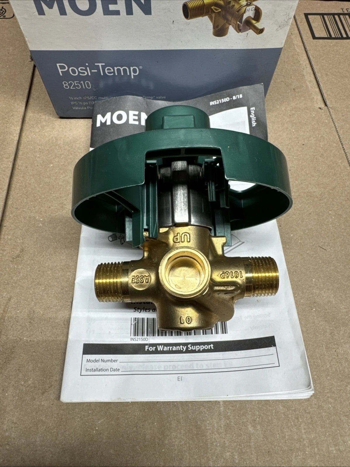 Moen 1/2 Inch Posi-Temp Pressure Balanced Rough-In Tub/shower Valve Model: 82510