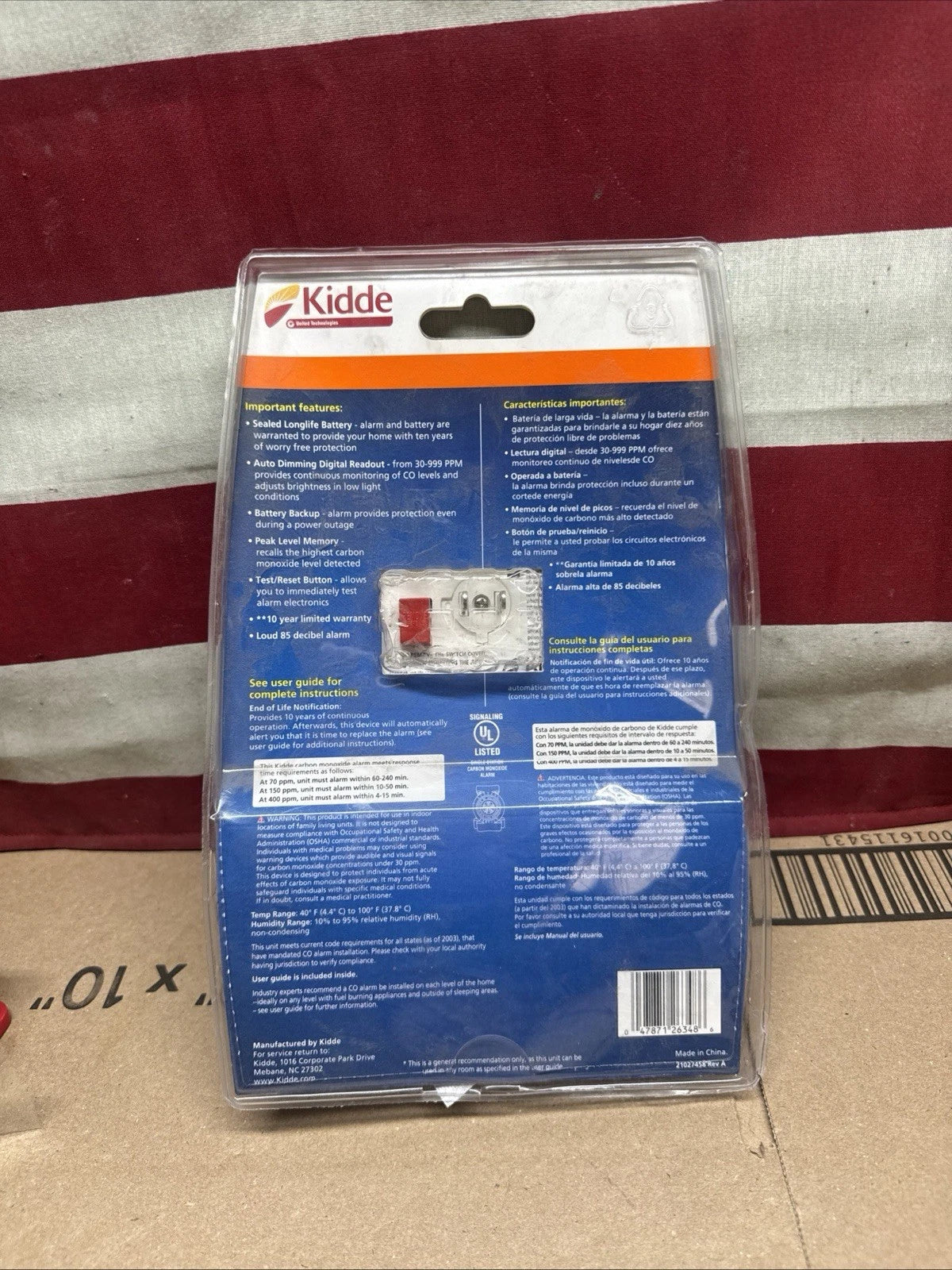 Kidde Carbon Monoxide Detector, Plug In Wall with 10-Year Battery Backup