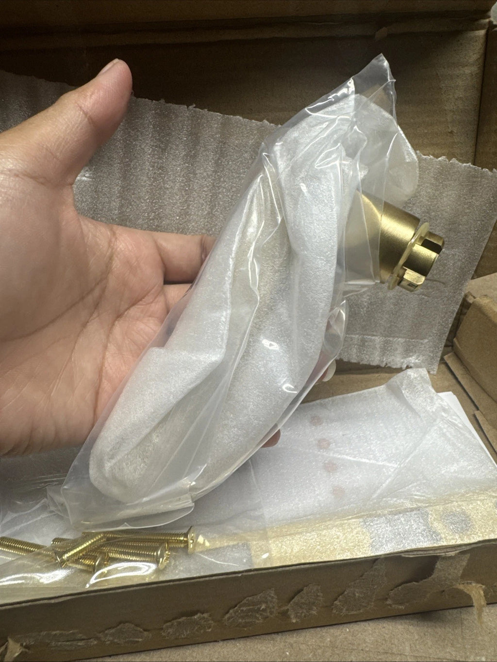 ANDERSEN Storm Door Handle Set Brushed French Gold Modern Handle Set - 93170,