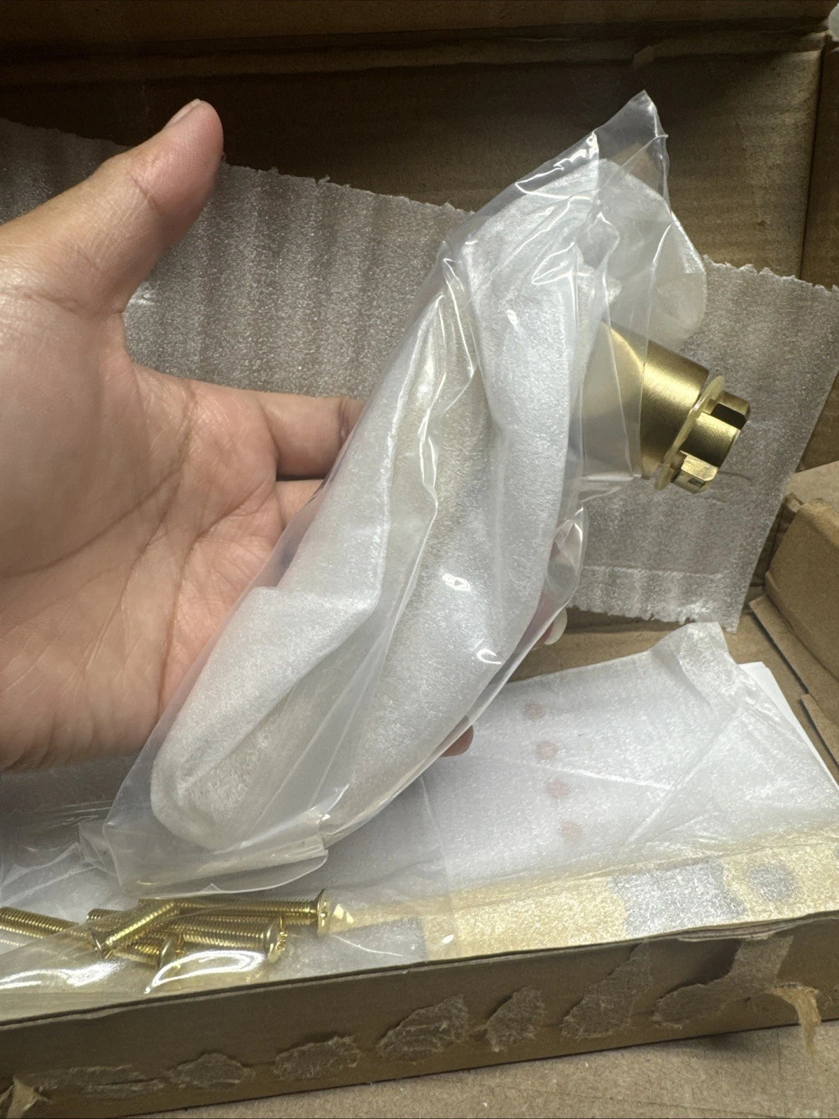 ANDERSEN Storm Door Handle Set Brushed French Gold Modern Handle Set - 93170,