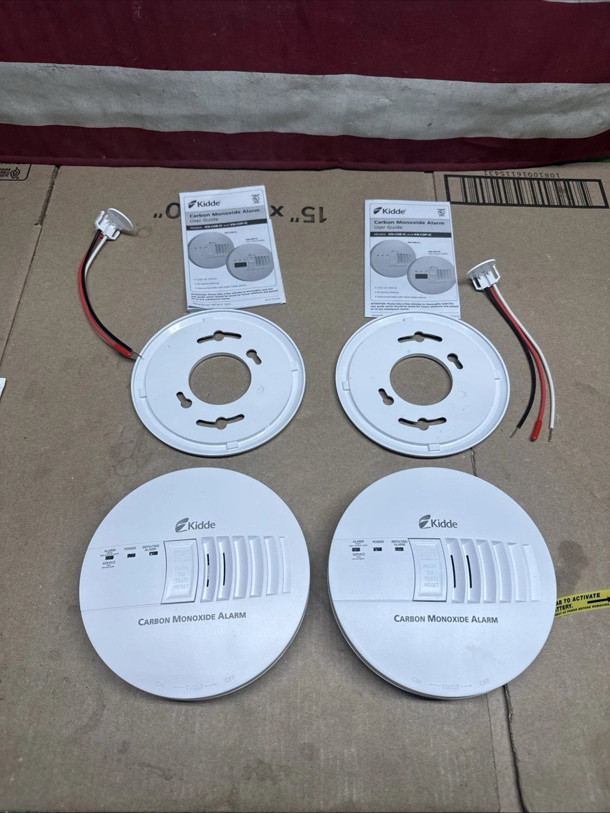 2 Pack Kidde Firex Hardwired Carbon Monoxide Detector w/LED, 9V Backup Battery