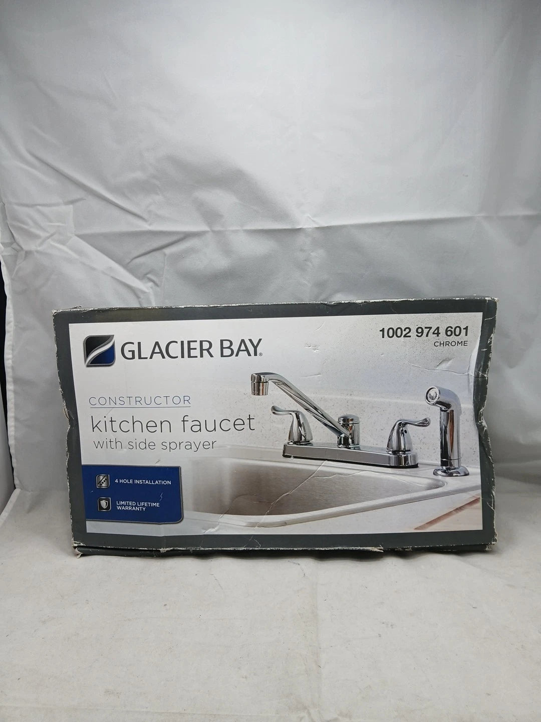 Glacier Bay Constructor Double-Handle Standard Kitchen Faucet in Polished Chrome