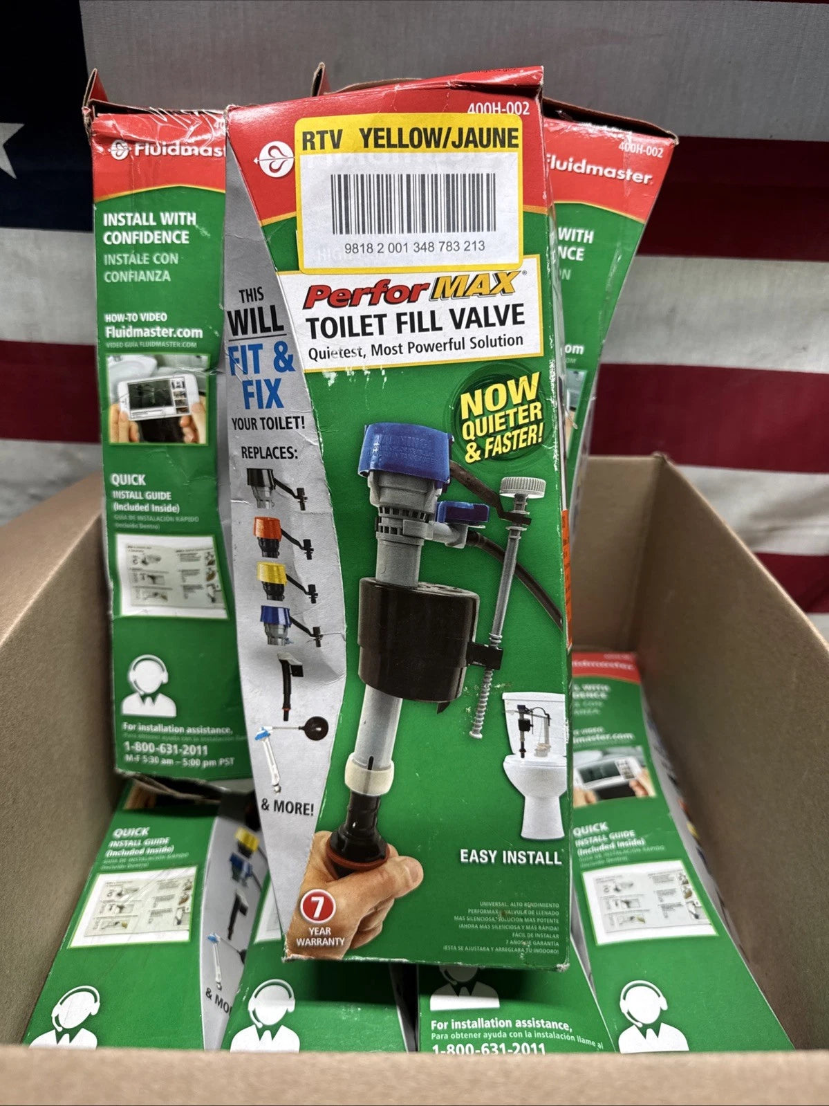 LOT OF 8 Fluidmaster 400H-002 Performax Universal Toilet Fill Valve.