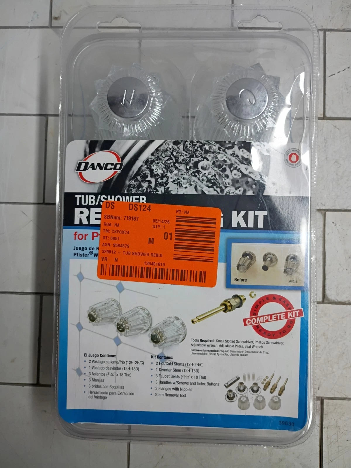 Danco Tub & Shower Remodeling Kit For Pfister Windsor 39630 Complete Kit New