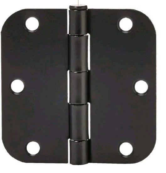 18pk Rounded Interior Door Hinges Matte Black 3.5" x 3.5" - OB