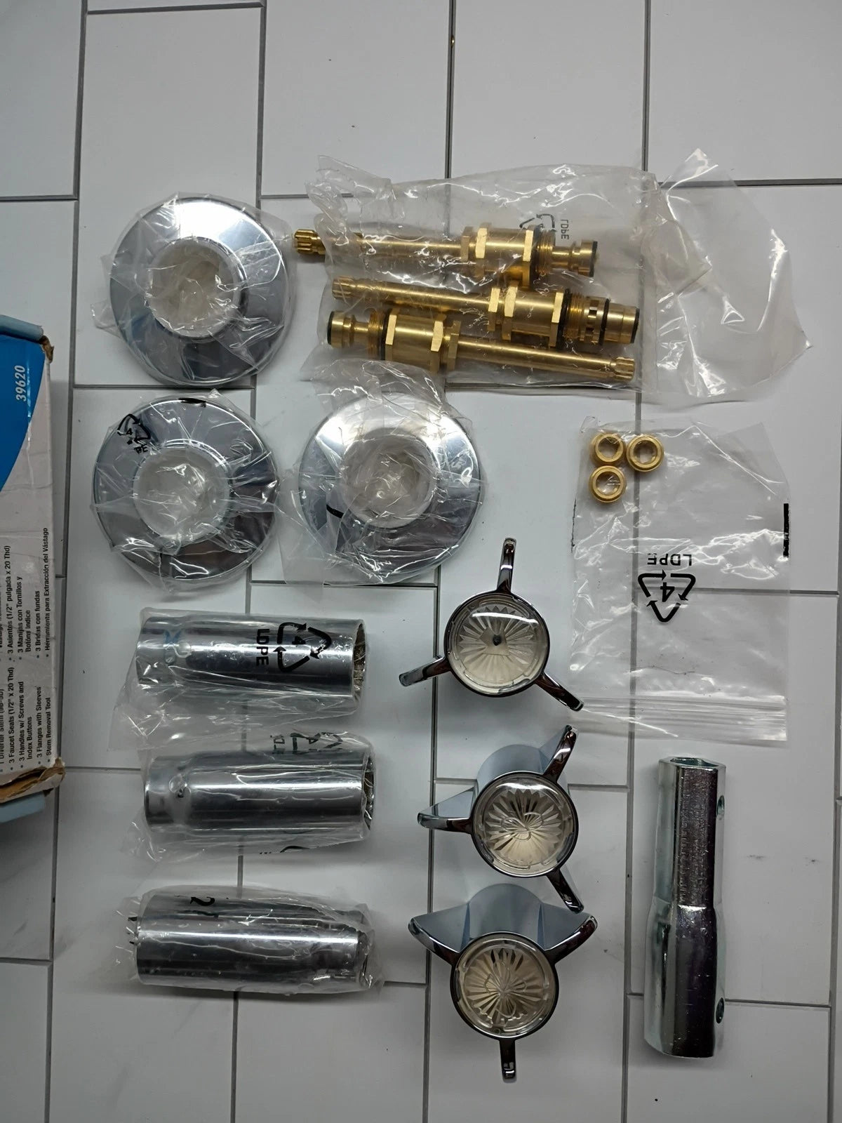 1pk Danco 39620 Tub/Shower 3-Handle Remodeling Trim Kit in Chrome for Sayco