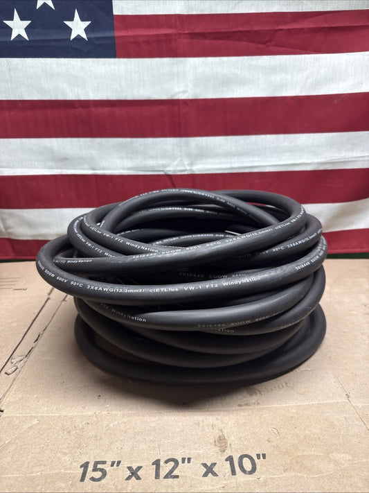 75 FEET WindyNation 6/3 SOOW SO 6 Gauge 3 Conductor Power Cord 600V Cable Wire