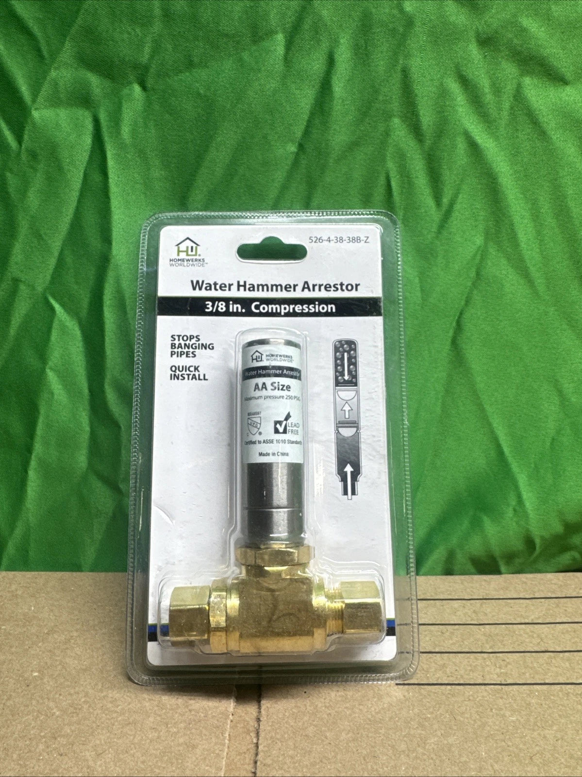 Homewerks Water Hammer Arrestor with No Lead 3/8" OD Comp x 3/8"