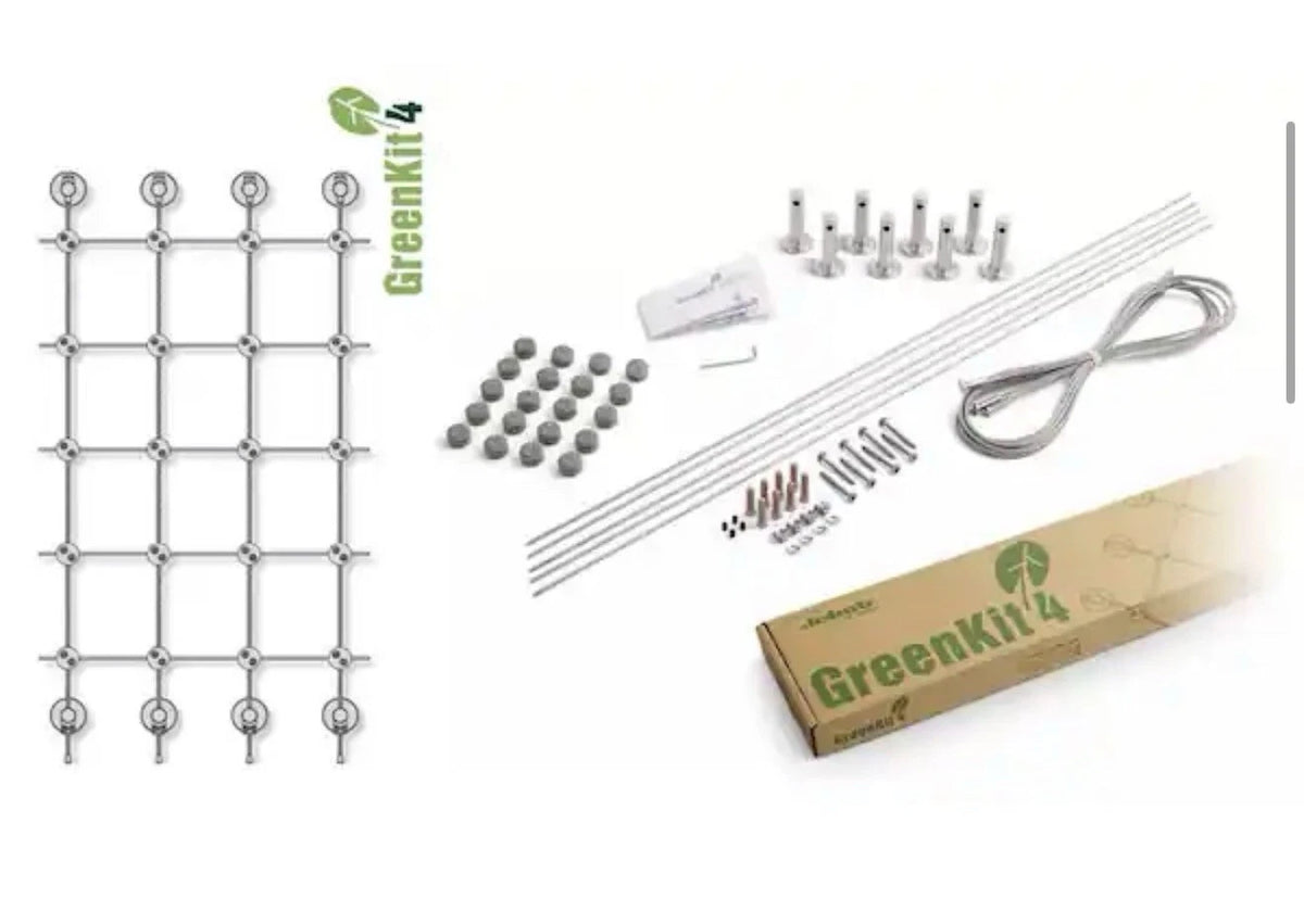 Jakob Rope System GreenKit-4 80 in. x 38 in. Stainless Steel Wall Mount Trellis