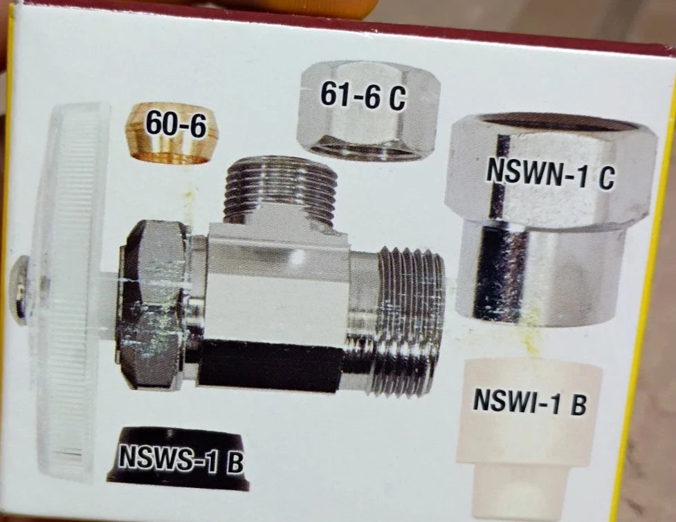 3pk #62 Brasscraft Multi-Turn Angle Valve 1/2" CPVC x 3/8" Tube PR19X C1 OB