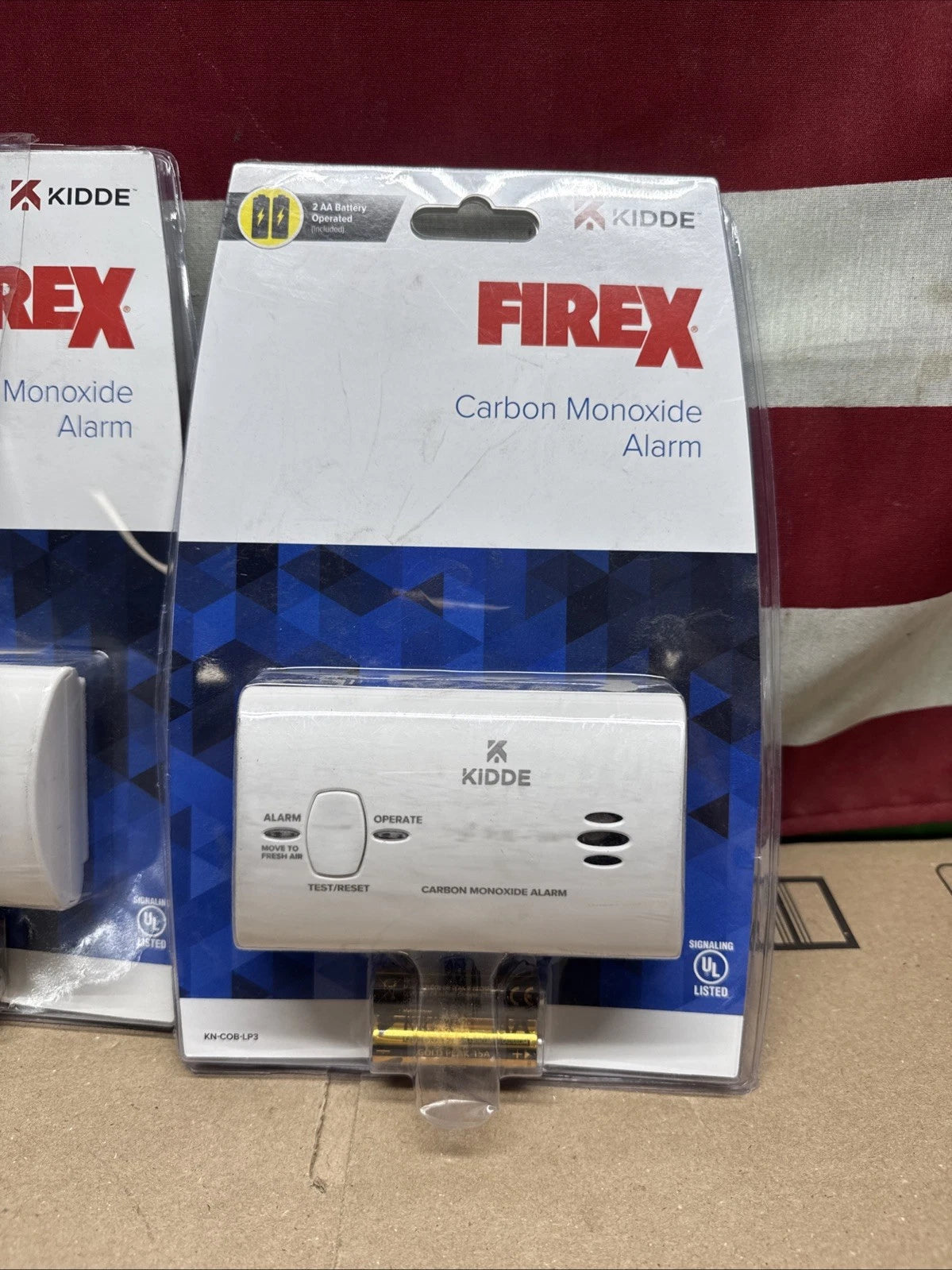 3 Pack Kidde KN-COB-LP3 Battery Powered Carbon Monoxide Alarm - NEW UNOPENED