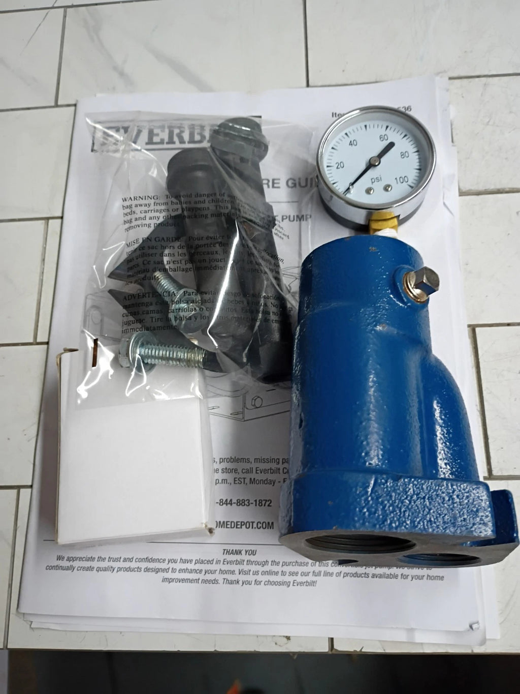 Everbilt HDCWJ10 1 HP Professional Convertible Jet Pump. NEW OPEN BOX
