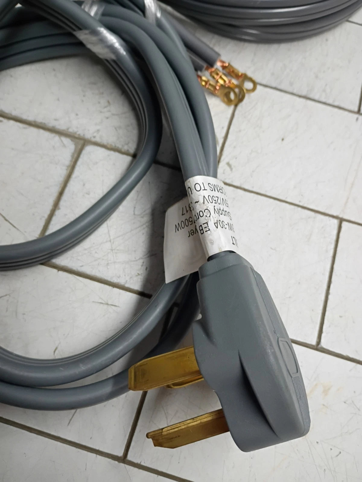 (6 Pack) Dryer Power Cord Gray 3-Prong Gauge 30A 6ft" cord Open Box