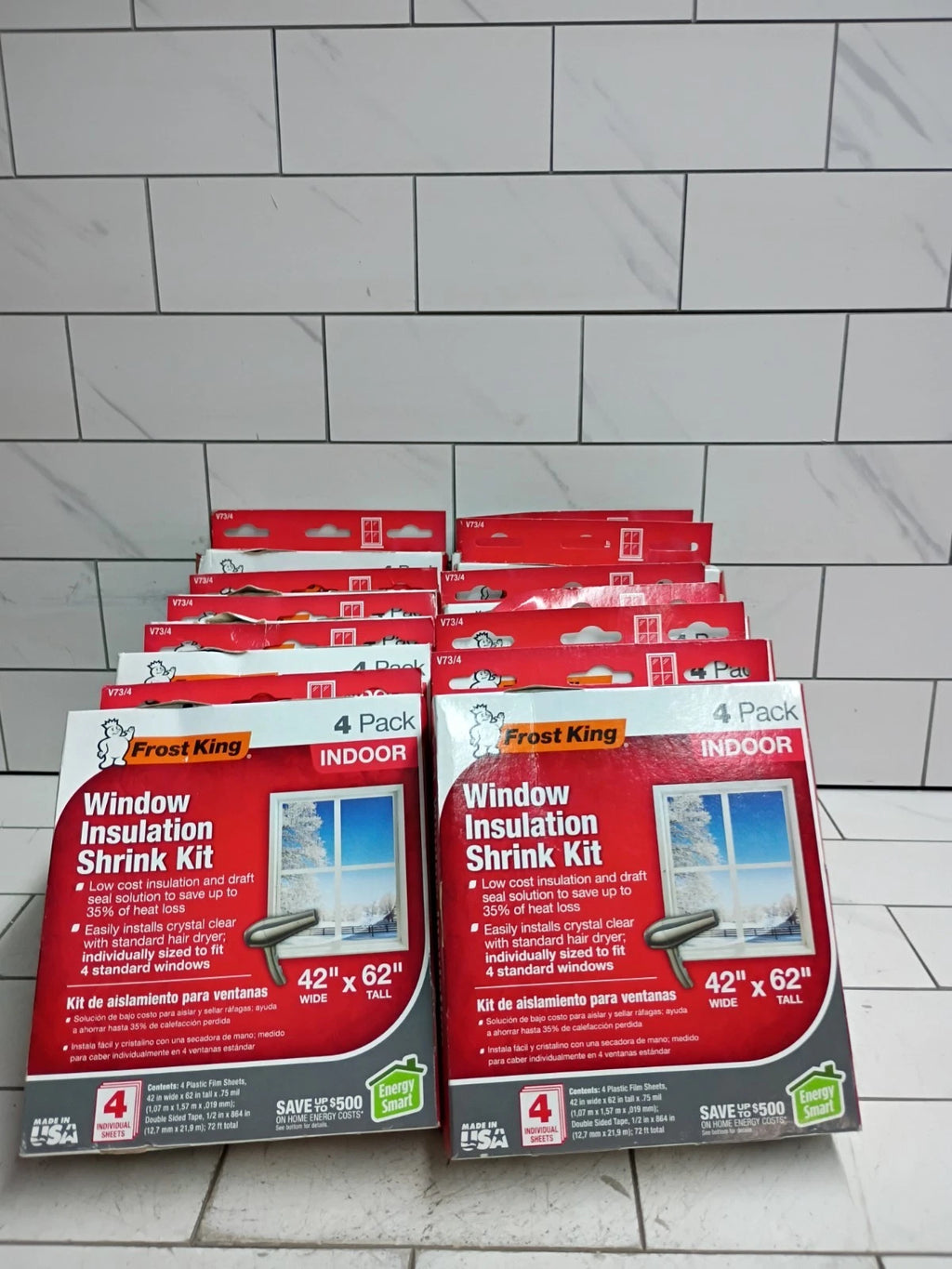 (LOT OF 10)4-PACKS Frost King Shrink Film Window KIT Clear Transparent 42" X 62"