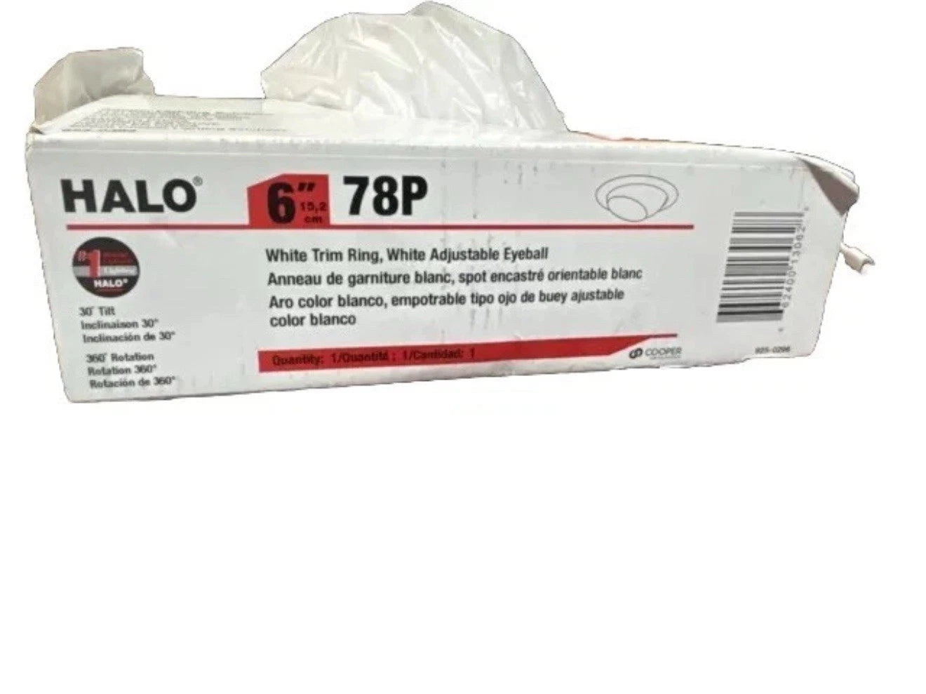 HALO 6" White Recessed Ceiling Light Trim with Adjustable Eyeball 6PK TRIM ONLY