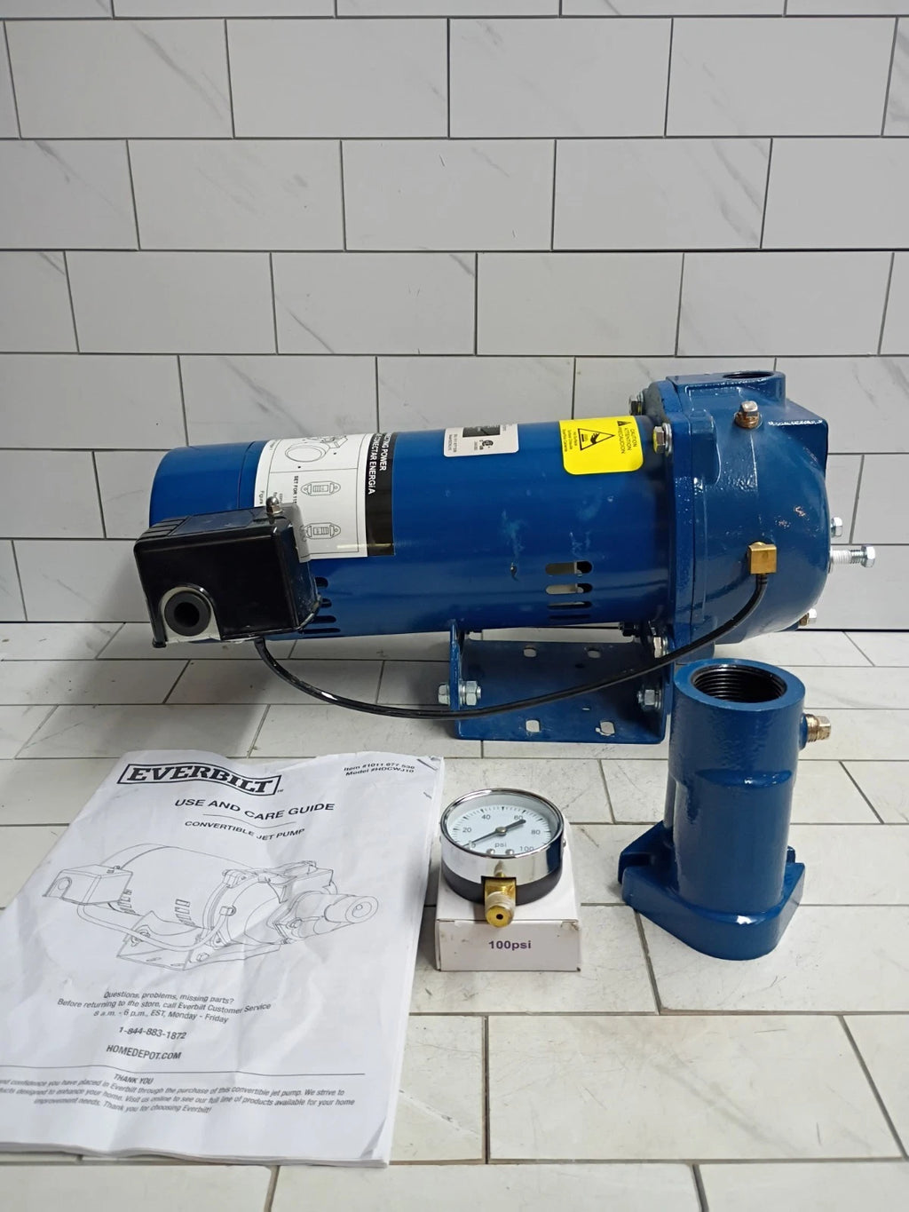 Everbilt 1 HP Professional Convertible Jet Pump. Read Description Used