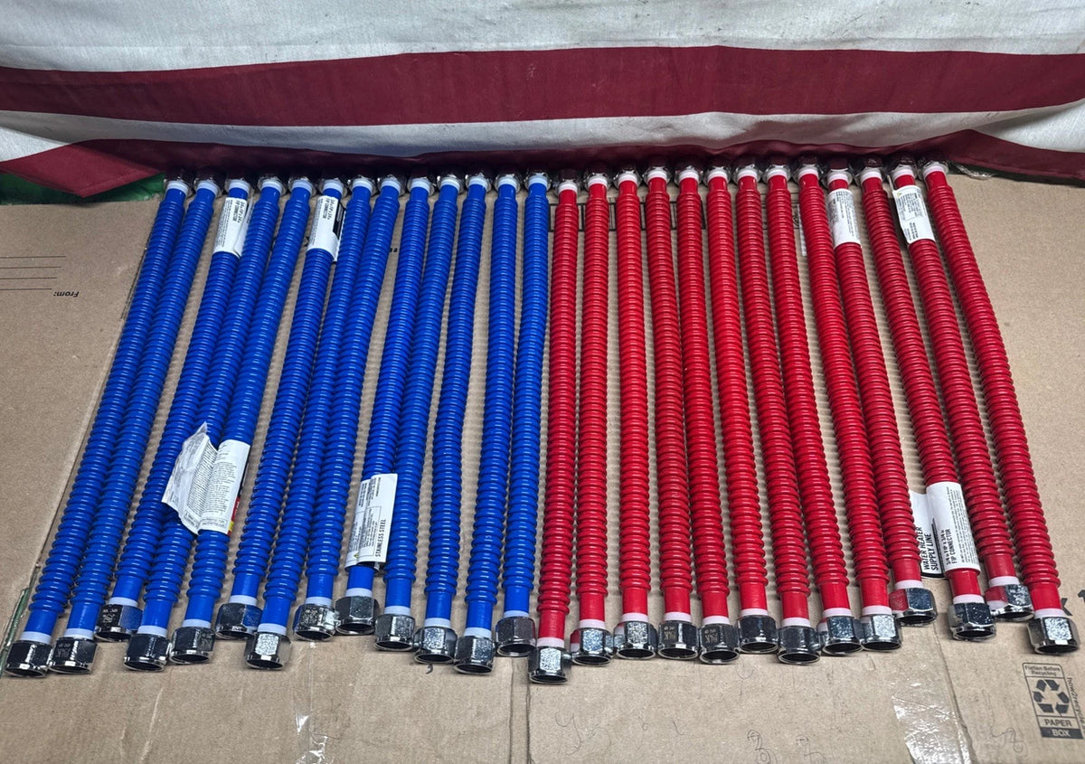 Lot Of 26 Everbilt 3/4" X 18" Water Heater Flex Connector Red & Blue Open Box