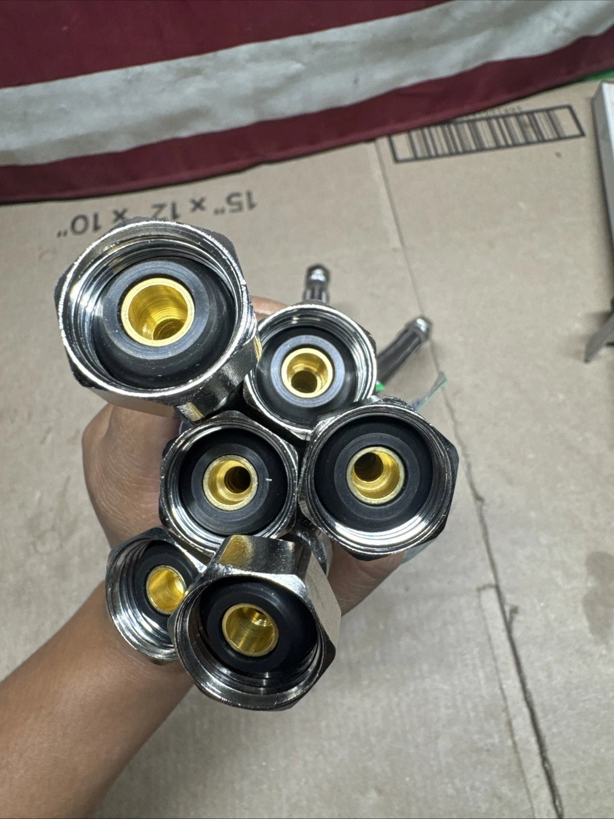 Lot Of 6 BrassCraft Braided Polymer Faucet Connector 3/8" Flare x 1/2" FIP x 12