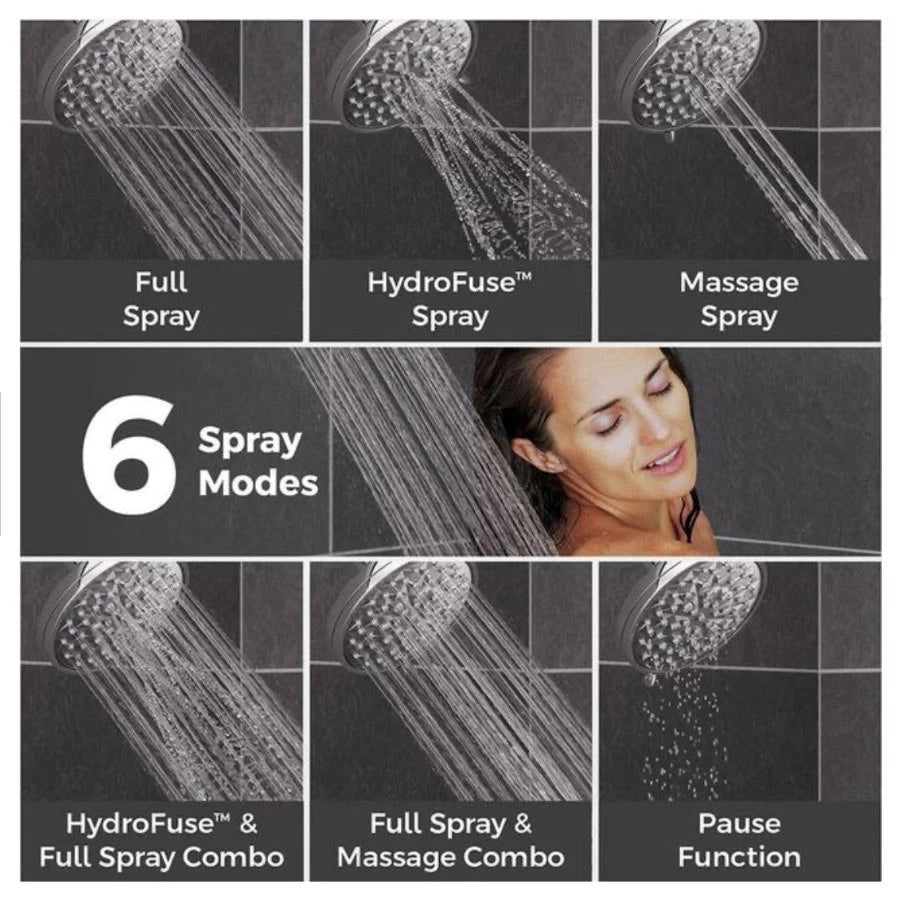Pfister HydroFuse 6-Spray Spot Defense Brushed Nickel Wall Mount Shower Head
