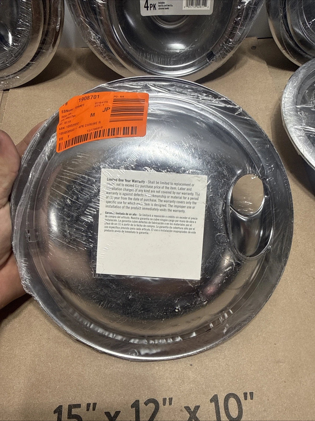 Lot Of 6 (4PKs) Everbilt 8”/6” Universal Chrome Drip Bowl for Electric Range OB