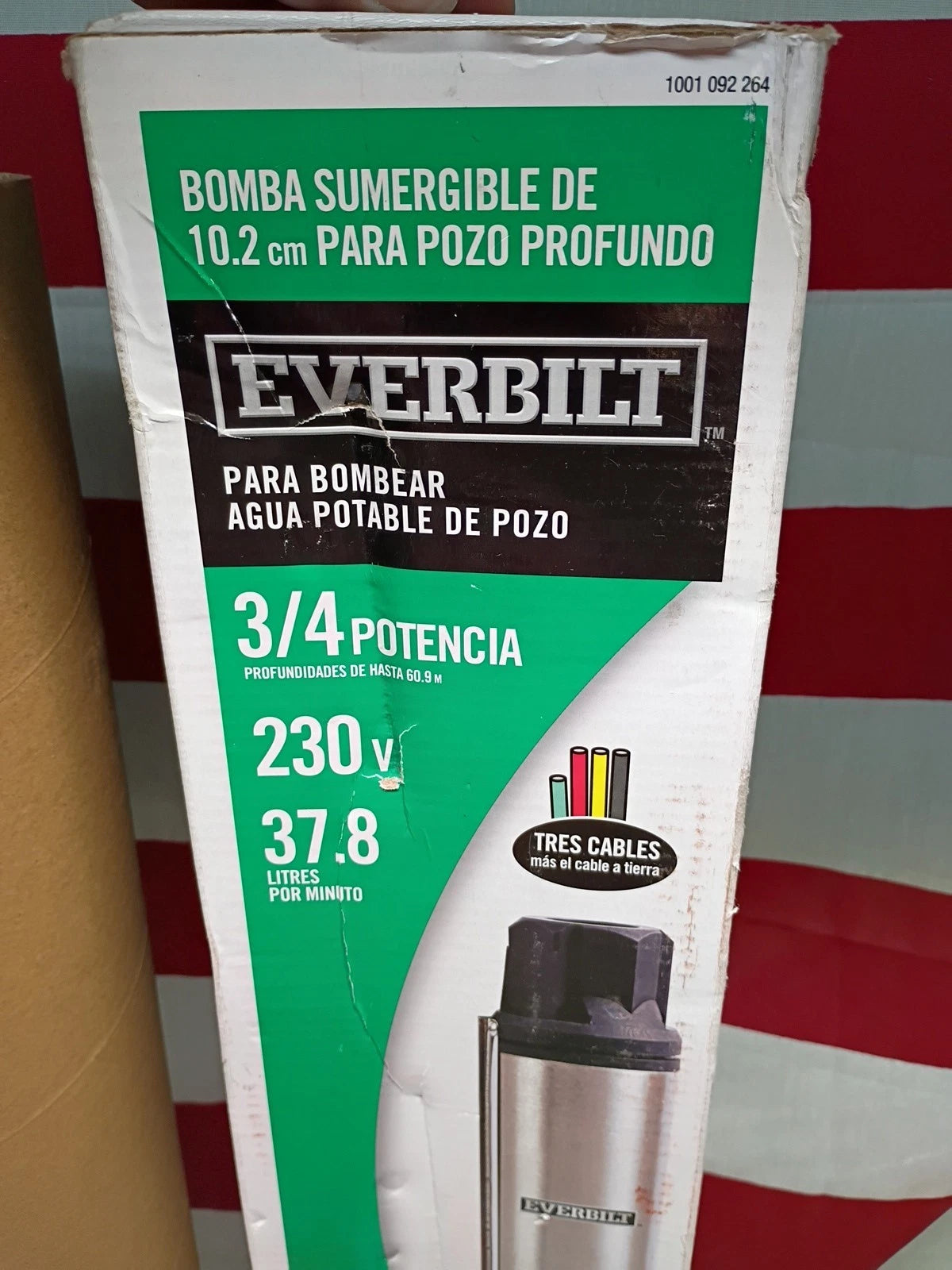 Everbilt 3/4 HP Submersible 3-Wire 10 GPM Deep Well Potable Water Pump, OB