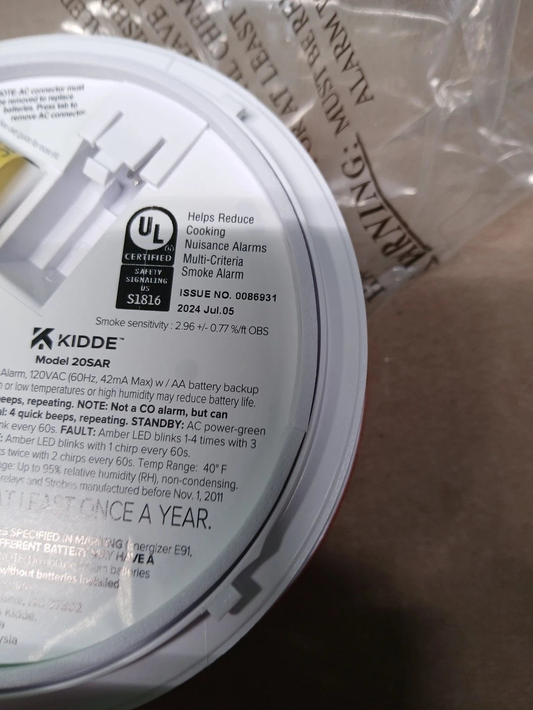Kidde Smoke Alarm Model 20SAR Hard Wired Detector, battery, 4 Pack NEW OPEN BOX